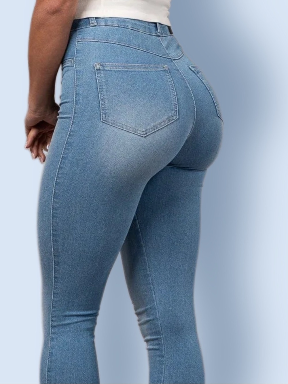 FITJEANS High Rise Contour Arctic Blue S Sculpting Skinny Jeans Fitness Street